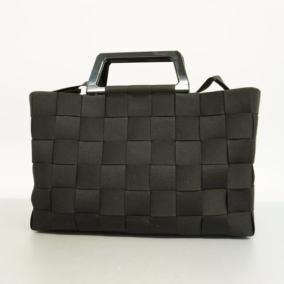 SALVATORE FERRAGAMOAuth  2WAY Bag Women's Nylon Canvas Black - Picture 8 of 8